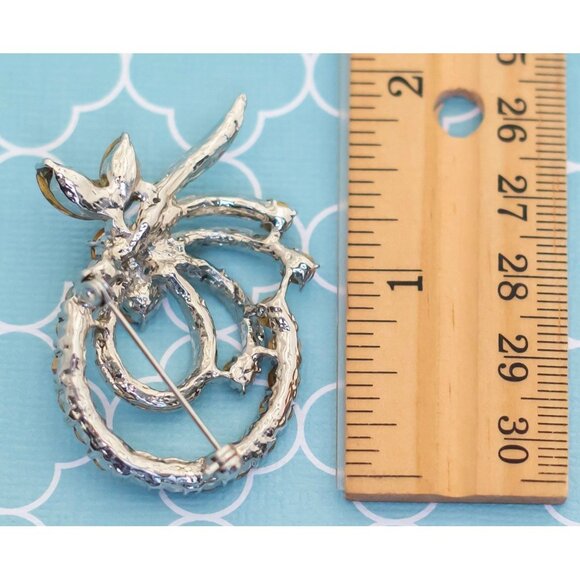 Vintage Vibrant Pink Rhinestones Spiral Brooch - R1 - Picture 2 of 2